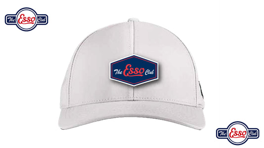 White Branded Bills The Esso Club  Blue Hexagon Patch  Hat
